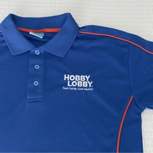 🆕 Hobby Lobby blue polo work shirt, unisex small